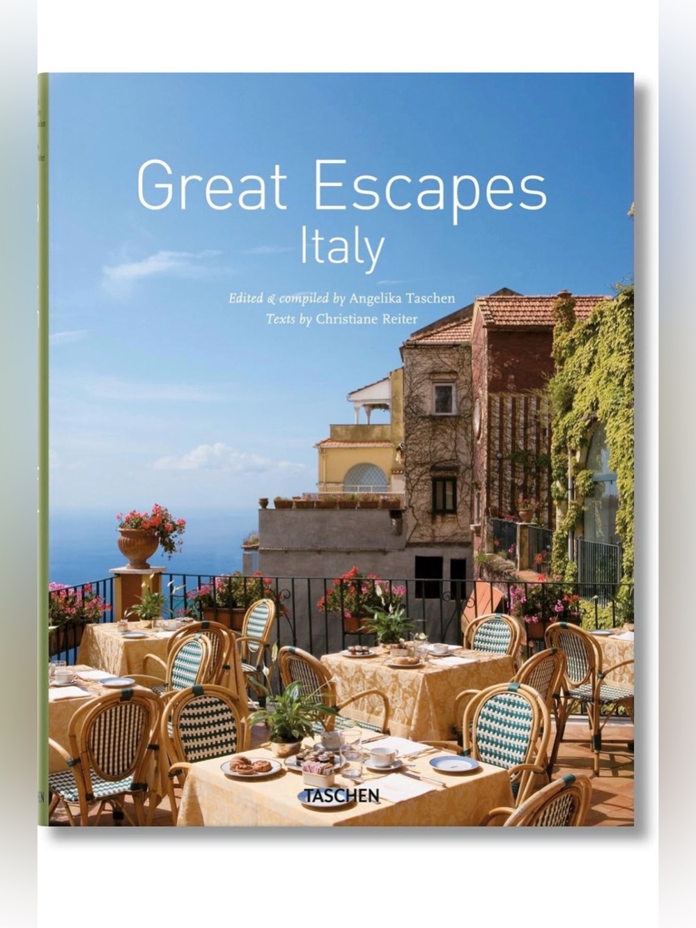 Taschen Great Escapes Italy Book — Blue Cover with Yellow and Green Accents